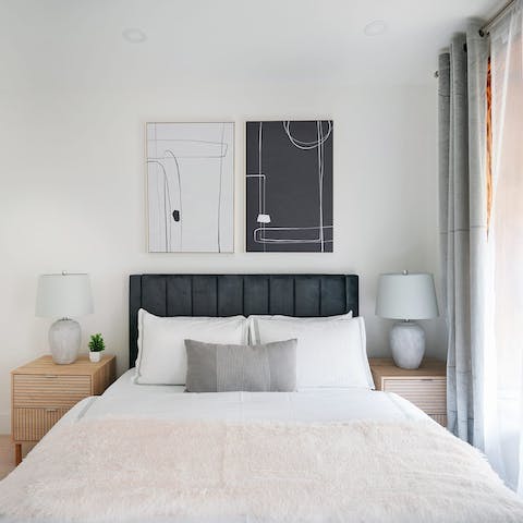 Enjoy a restful night's sleep in the comfortable bedroom