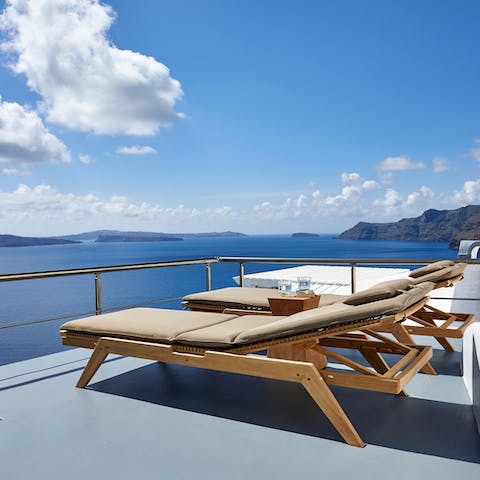 Spend your days lounging on the private terrace surrounded by views of the Aegean ocean