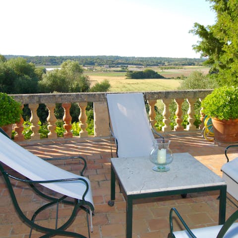 Get inspired by the Mallorcan countryside views from the terrace