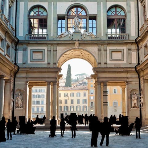 Wander Uffizi Gallery – reachable on foot in thirteen minutes