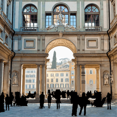 Wander Uffizi Gallery – reachable on foot in thirteen minutes