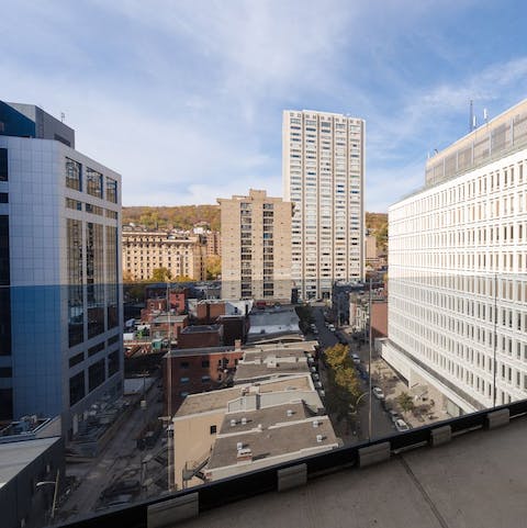 Watch the world go by from your private balcony