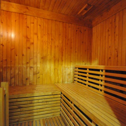 Get a sweat on in the home's private sauna