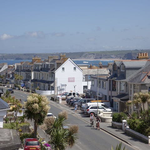 Explore Newquay, a five-minute walk away and packed with shops, bars and restaurants 