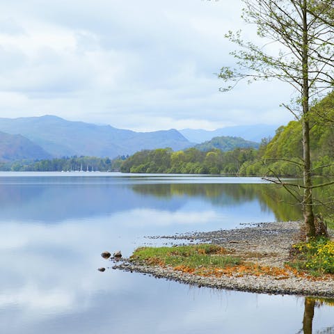 Visit Ullswater Lake with its historic steamer boats and scenic walking routes