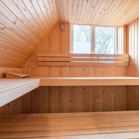 Unwind in the sauna to relax the mind and body