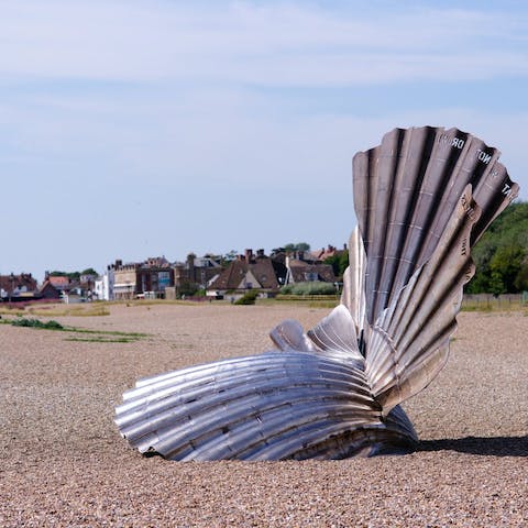 Visit Maggie Hambling’s Scallop sculpture, a twenty-minute walk away