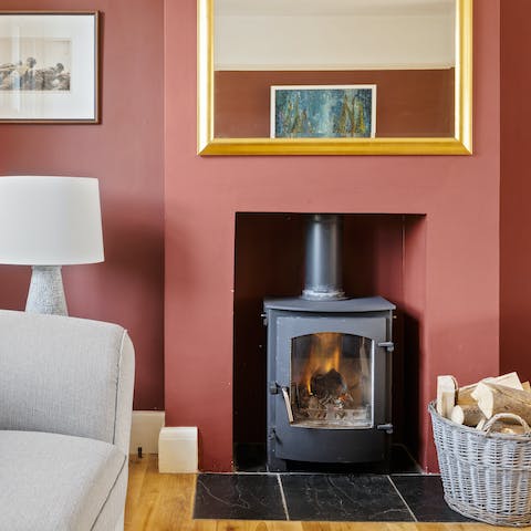 Keep the living room cosy, country-style, with the wood-burner