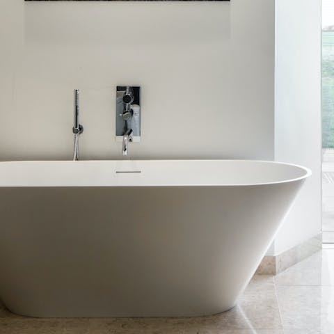 Soak away your troubles in the freestanding bath