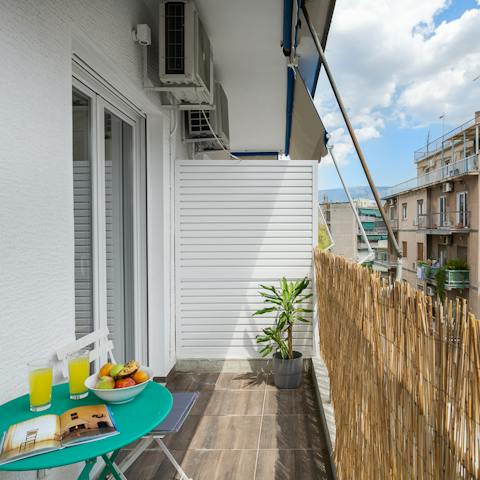 Enjoy your morning coffee on one of the private sunny balconies