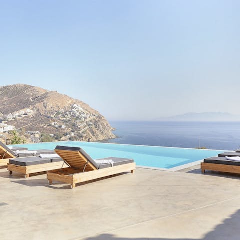 Take a dip in the infinity pool overlooking the sea