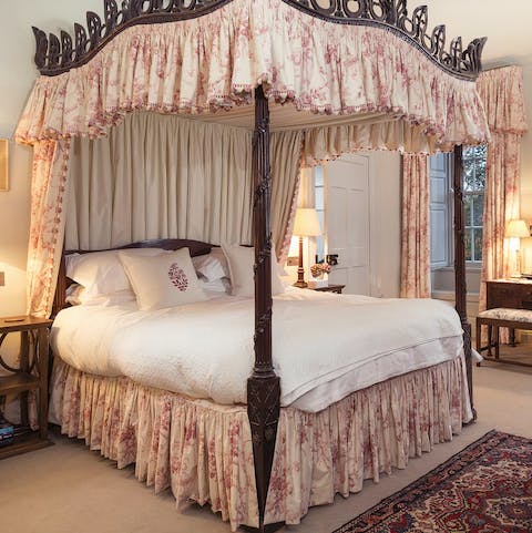 Sink into your luxurious four-poster bed at the end of a day exploring County Kerry