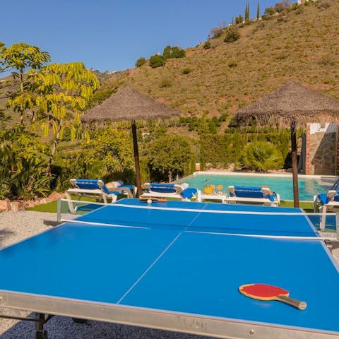 Spark up a rivalry with another guest on the outdoor ping-pong table