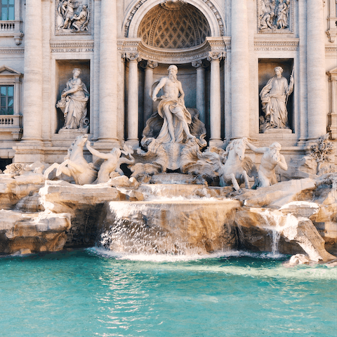 Take some snaps of the beautiful Trevi Fountain, a fifteen-minute walk away
