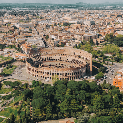 Admire the iconic Colosseum, which is under a ten-minute stroll from this home