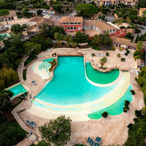 Enjoy the three communal pools here