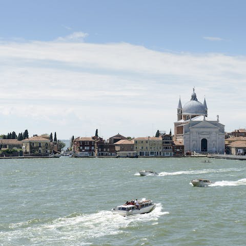 Pour your morning coffee and throw open the curtains to unfettered views of the Giudecca Canal