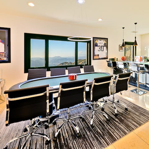 Play poker in the games room, without losing sight of the stunning views outside