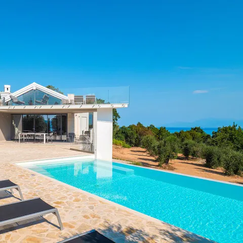 Enjoy a refreshing dip in the private pool to cool off in the Corfu heat