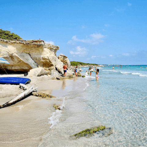 Spend a day by the sea at Lido Sabbia D'Oro, a twenty-minute drive away