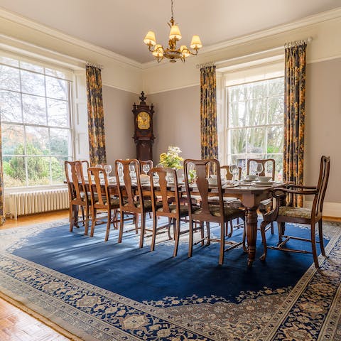 Share a memorable dinners together in the elegant dining room