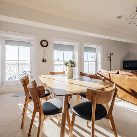 Start the day with a hearty breakfast as the rising sun bathes the dining area with natural light