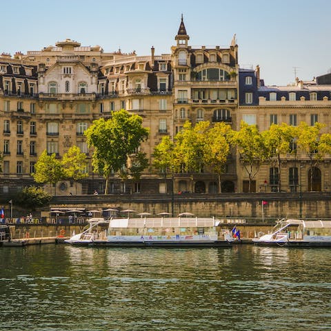 Walk a couple of minutes to the River Seine