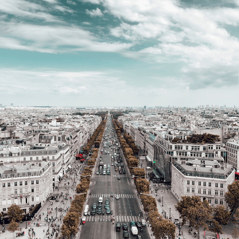 Stroll through the glamour of the Champs-Elysees