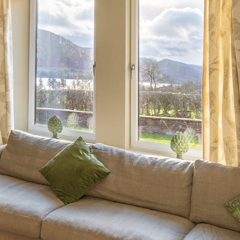 Admire striking views of the lake and rolling hills from the lounge windows