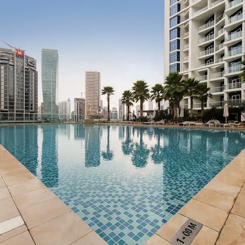 Start your mornings with a few lengths of the building's swimming pool