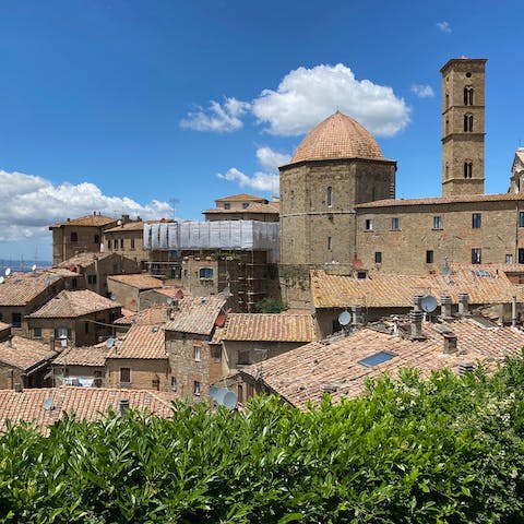Take a trip to Volterra and explore its medieval frescoes and bell tower