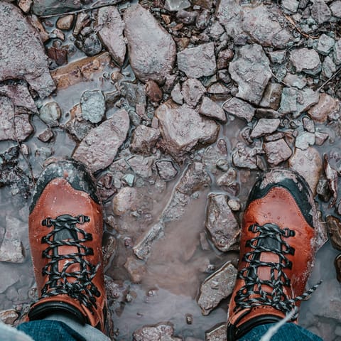 Don your walking boots and explore the Coastal Path, a five-minute drive away