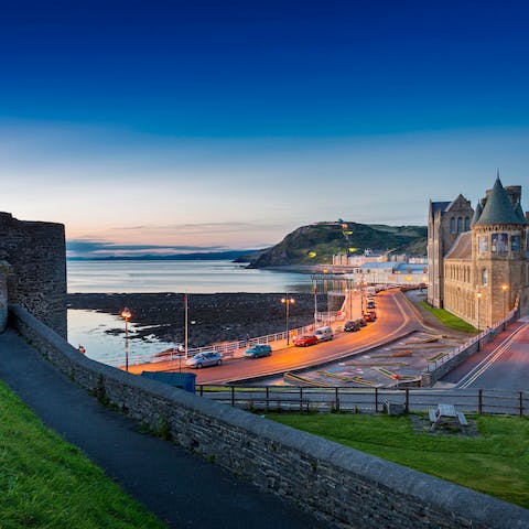 A twenty-minute drive away awaits vibrant Aberystwyth