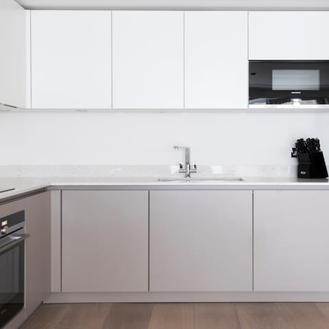 sleek kitchen space