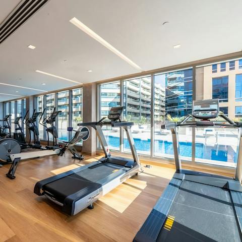 Work up a sweat in the building's fully-equipped gym
