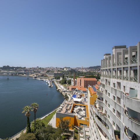 Soak up the riverside panoramas from the Juliet balcony doors