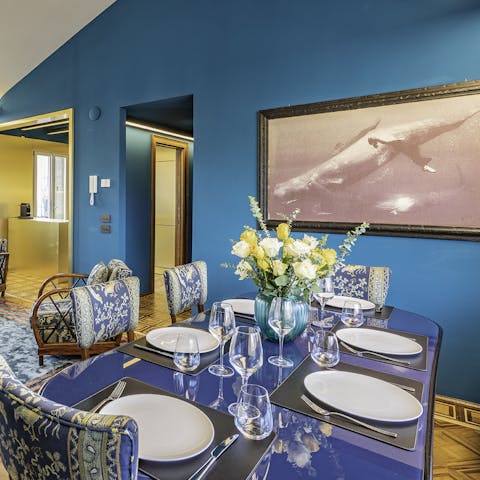 Feast on Venetian cuisine in the elegant, Art Deco-inspired dining area