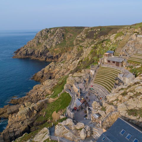 Enjoy seaview performances at The Minack Theatre – a short six-minute drive away