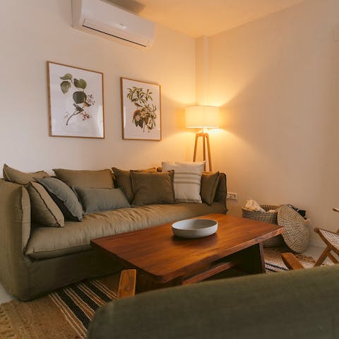Unwind in the living room after an active day of discovering Seville