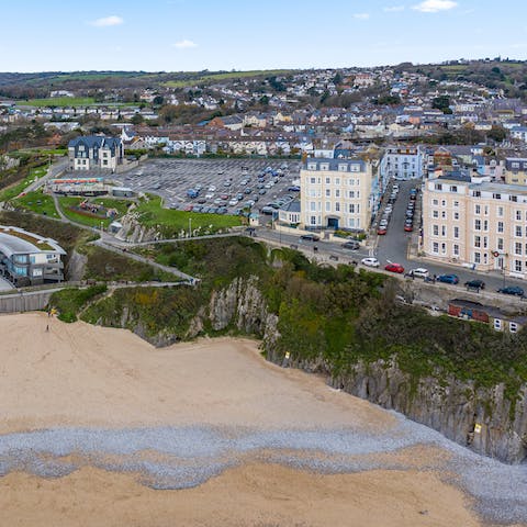 Head down to Tenby's South Beach in no more than a minute on foot