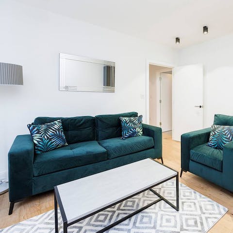 Relax on the sofa after a busy day exploring London