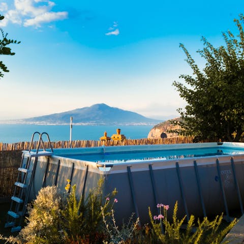 Admire the stunning Gulf of Naples vistas from the private pool