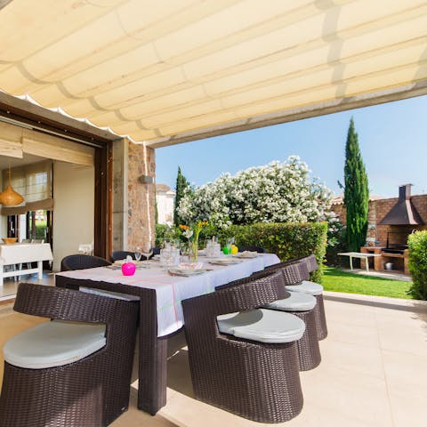 Fire up the barbecue for a big Spanish feast on the terrace
