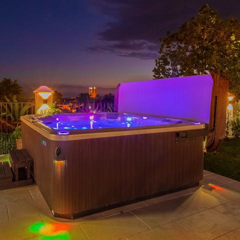 Treat yourself to a late-night soak in the hot tub