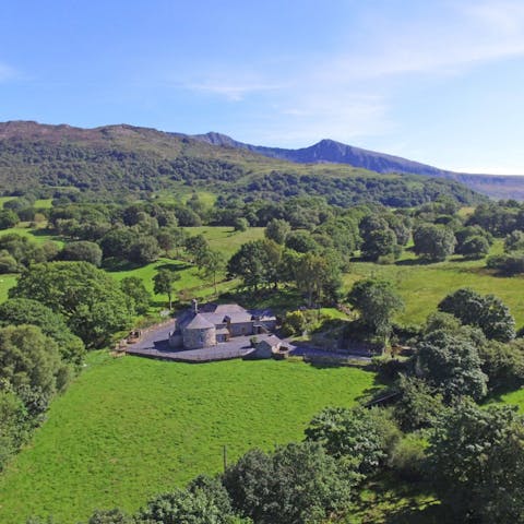 Stay in a secluded spot surrounded by rolling countryside