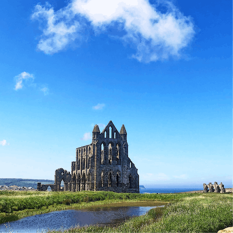 Visit the 7th-century Whitby Abbey, a short stroll from your apartment