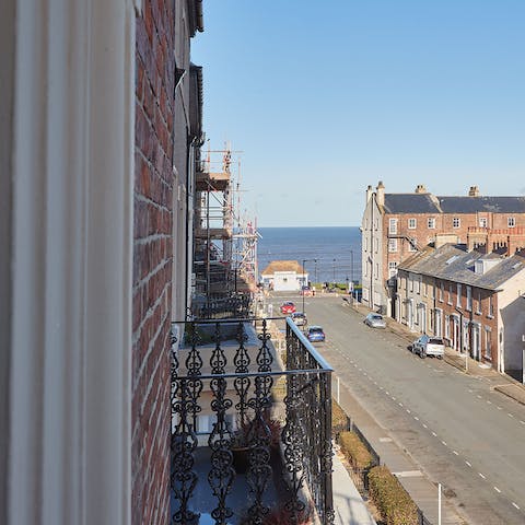 Admire the views of the North Sea from your private balcony