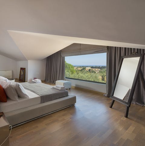 Wake up to stunning views over the rural landscape of Rhodes