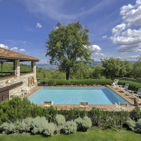 Make morning laps of the private pool the new routine