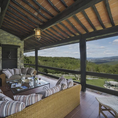 Drink in the mounumental vistas with sundowners from the loggia terrace